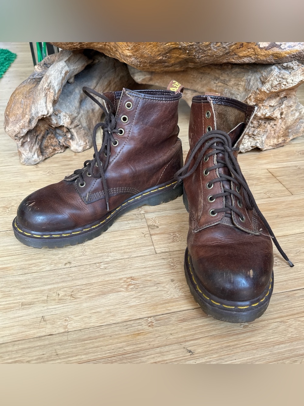 Vintage Made in England Dr. Martens 1469 Brown Leather Lace-Up Boots